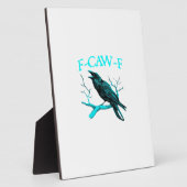Plaque Photo Crow F-Caw-F Funny Bird Retro (Côté)