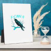 Plaque Photo Crow F-Caw-F Funny Bird Retro (Côté)