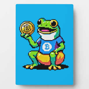 Plaque Photo Crypto Frog - Drôle Pixel Art Devise numérique