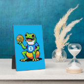 Plaque Photo Crypto Frog - Drôle Pixel Art Devise numérique (Côté)
