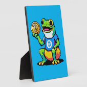 Plaque Photo Crypto Frog - Drôle Pixel Art Devise numérique (Côté)
