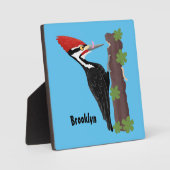 Plaque Photo Cue drôle Pileated woodpecker dessin d'illustratio (Recto)