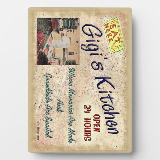 Plaque Photo Cuisine de Gigi où les petits-enfants sont gâtés P (Devant)