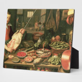 Plaque Photo Cuisine intérieure avec femme de ménage (Côté)