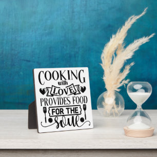 Plaque Photo Cuisiner Avec Amour Fournit De La Nourriture Pour
