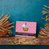 Plaque Photo Cupcake rose/blanc cerise (Côté)