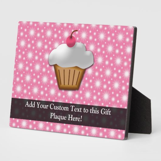 Plaque Photo Cupcake rose/blanc cerise (Côté)