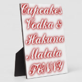 Plaque Photo Cupcakes Rouge Vodka Hakuna Matata FUNNY. (Côté)