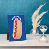 Plaque Photo Curieux hot dog Weiner dessin animé (Côté)