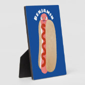 Plaque Photo Curieux hot dog Weiner dessin animé (Côté)