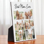 Plaque Photo Custom 6 Photo Collage Best Mom Ever<br><div class="desc">Design a unique and heartfelt gift with this custom 6 photo collage plaque featuring the words Best Mom Ever. This high-quality wood plaque is the perfect way to celebrate Mom with your favorite memories. Ideal for Mothers Day, birthdays, or just because, it is printed on durable birch or maple wood...</div>