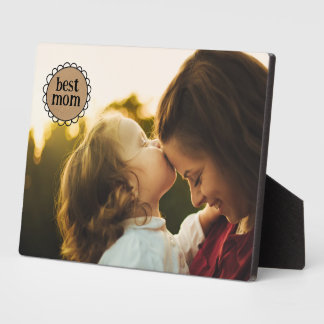 Plaque Photo Custom BEST MOM Scalloped Edge Photo