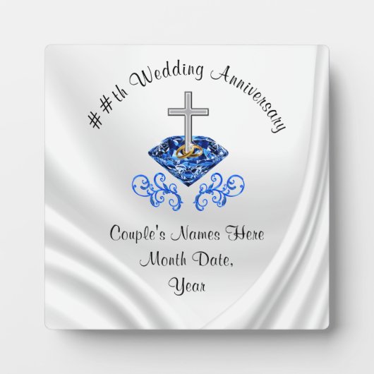 Plaque Photo Custom CHRISTIAN Wedding Anniversary Venin Ideas (Devant)