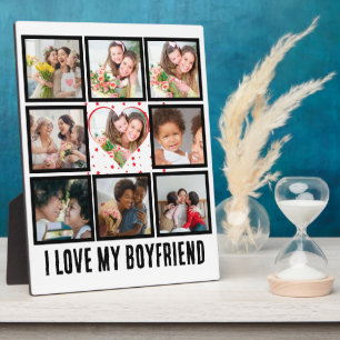 Plaque Photo Custom Cute I love my boyfriend 9 Collage photo