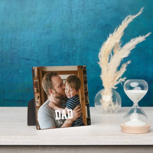 Plaque Photo Custom Dad Established Modern Bold Text (Insitu)