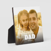 Plaque Photo Custom Dad Established Modern Bold Text Photo (Recto)