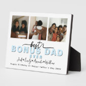 Plaque Photo Custom Elegant Meilleur papa bonus jamais Collage  (Côté)