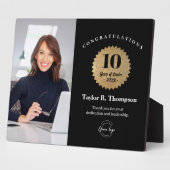 Plaque Photo Custom Employee Recognition Photo 10 Year service  (Côté)