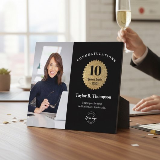 Plaque Photo Custom Employee Recognition Photo 10 Year service 
