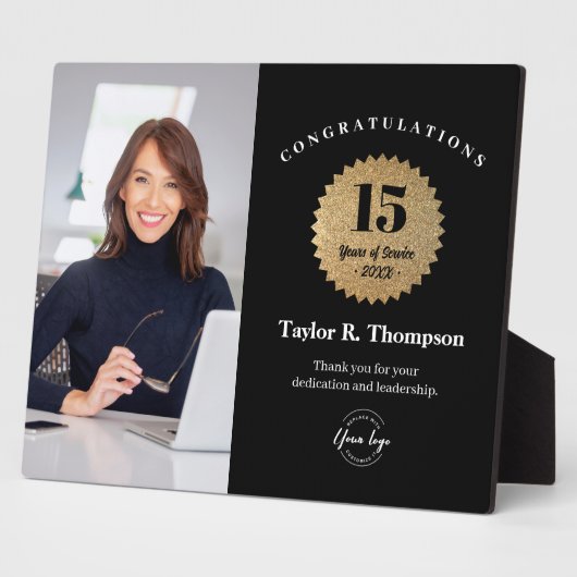 Plaque Photo Custom Employee Recognition Photo 15 Year service (Côté)
