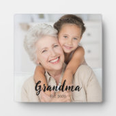 Plaque Photo Custom Grandma Established Modern Script Photo (Devant)