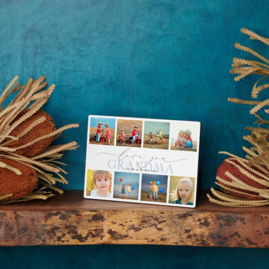 Plaque Photo Custom Love You Grand-mère 8 Photo Collage (Côté)