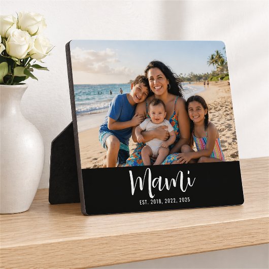 Plaque Photo Custom Mami Established Modern Script Photo