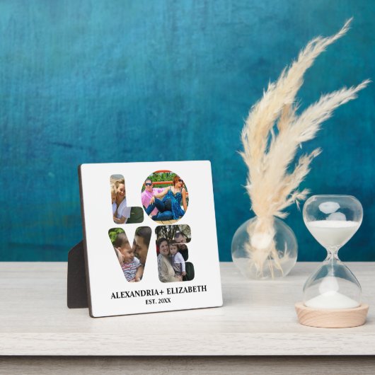 Plaque Photo Custom modern love 4 photo collage pour couples (Insitu)