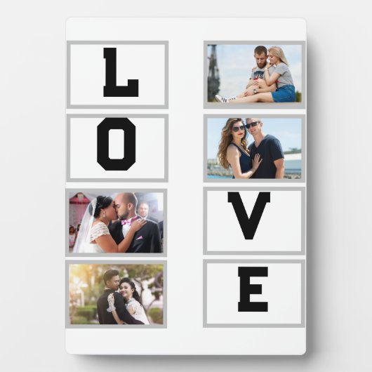 Plaque Photo Custom Modern Valentine's Day 4 Photo Collage (Devant)