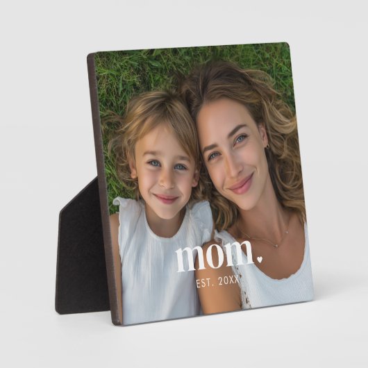 Plaque Photo Custom Mom Established Modern Minimal Photo (Recto)