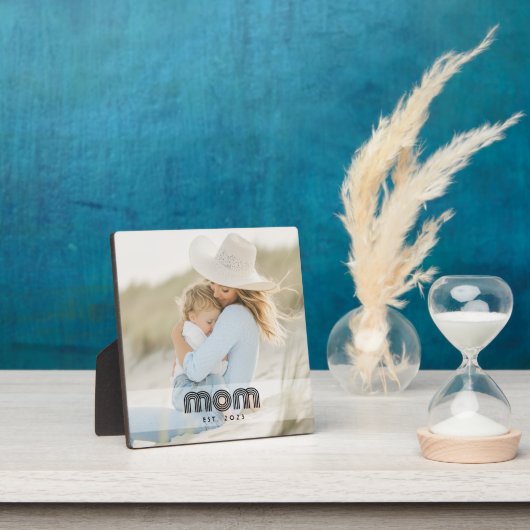 Plaque Photo Custom Mom Established Modern Retro Script Photo (Insitu)