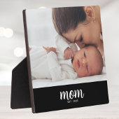 Plaque Photo Custom Mom Established Modern Script