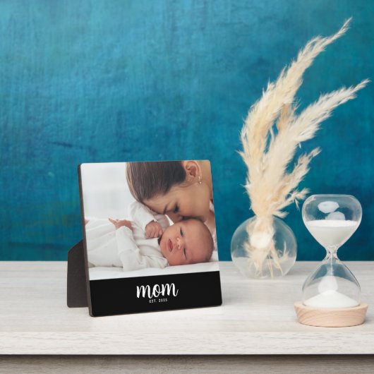 Plaque Photo Custom Mom Established Modern Script (Insitu)