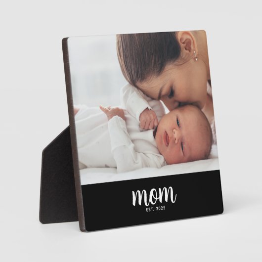 Plaque Photo Custom Mom Established Modern Script (Recto)