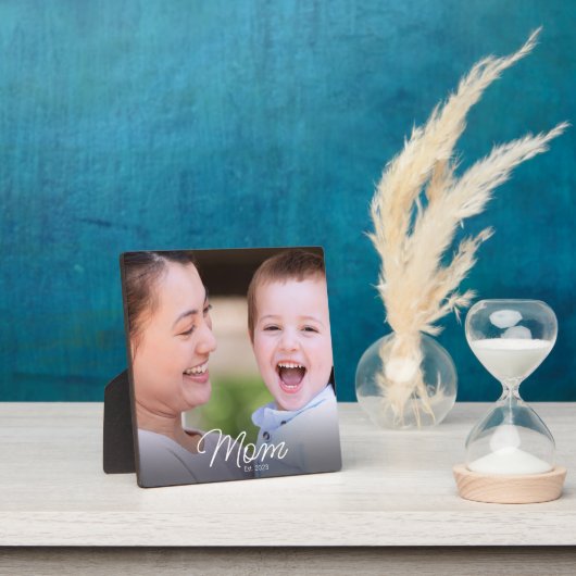 Plaque Photo Custom Mom Established Modern Script Photo (Insitu)