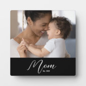Plaque Photo Custom Mom Established Modern Script Photo (Devant)