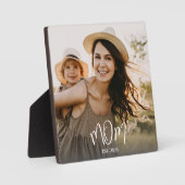 Plaque Photo Custom Mom Established Modern Script Photo (Recto)