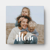 Plaque Photo Custom Mom Established Modern Script Photo (Devant)