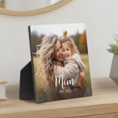 Plaque Photo Custom Mom Established Modern Script Photo