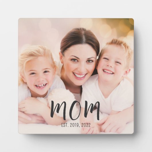 Plaque Photo Custom Mom Established Modern Script Photo (Devant)
