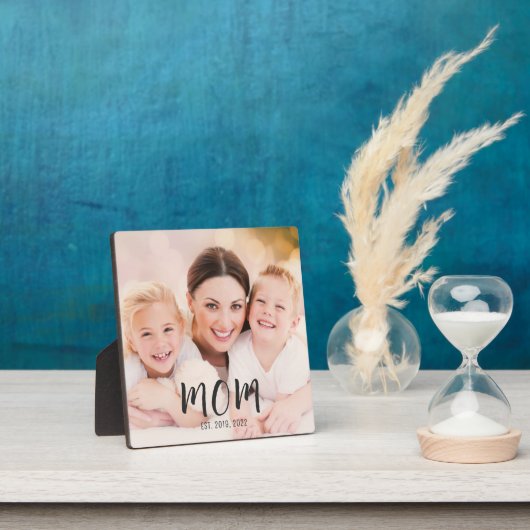 Plaque Photo Custom Mom Established Modern Script Photo (Insitu)
