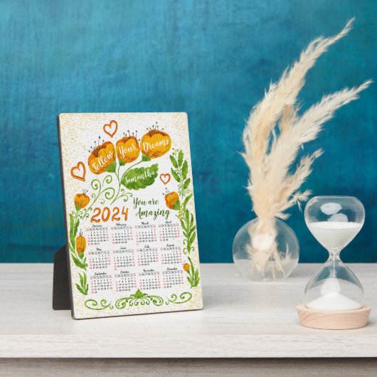 Plaque Photo Custom Name Motivational 2023 Calendar (Côté)
