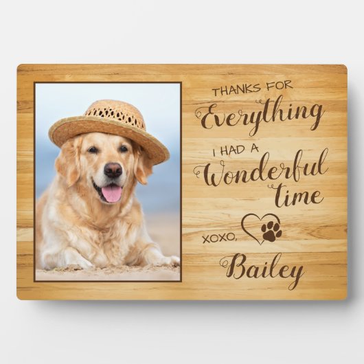 Plaque Photo Custom Pet Perdre Merci Pour Tout Dog Memorial (Devant)
