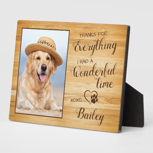 Plaque Photo Custom Pet Perdre Merci Pour Tout Dog Memorial (Côté)