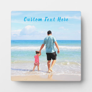 Plaque Photo Custom Photo et texte - Your Own Design - Pour pap
