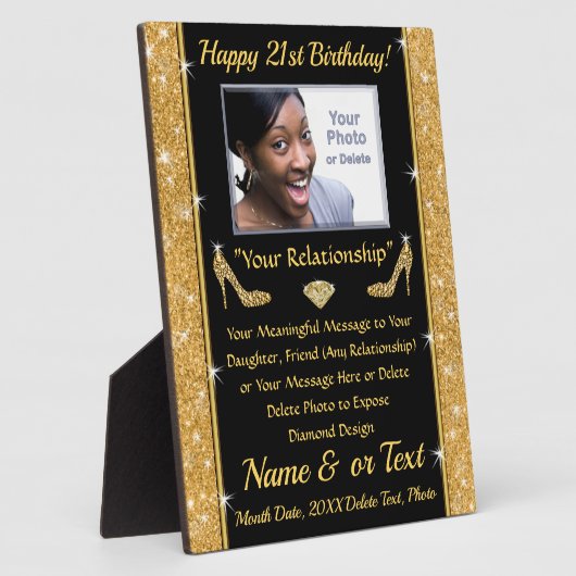 Plaque Photo Custom, Thoughtful 21st Birthday Toxits for Her (Côté)