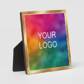 Plaque Photo Custom Upload Business Logo Glamour Gold Easel (Recto)
