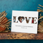 Plaque Photo Customisé Love Heart 4 Photo (Côté)