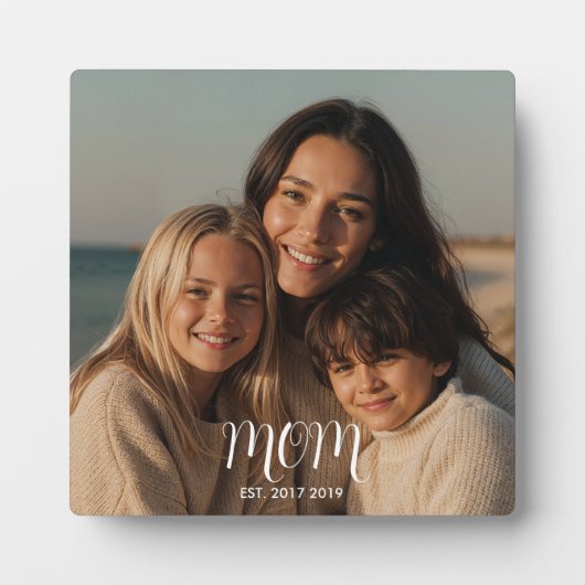 Plaque Photo CustomMom Established Modern Script  (Devant)