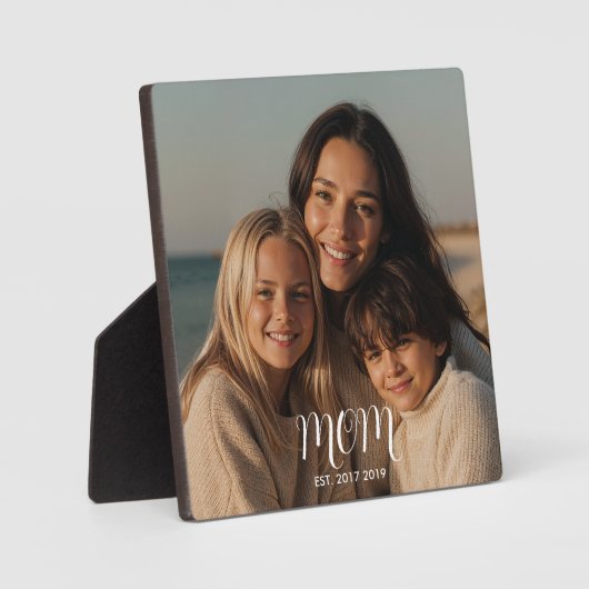 Plaque Photo CustomMom Established Modern Script  (Recto)